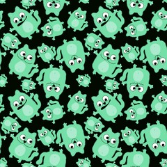 Obraz premium Animals seamless cats pattern for fabrics and textiles and packaging and gifts and cards and linens and kids