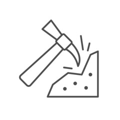 Mining process line outline icon