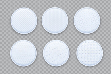 Realistic cotton pad set with different texture © makstorm