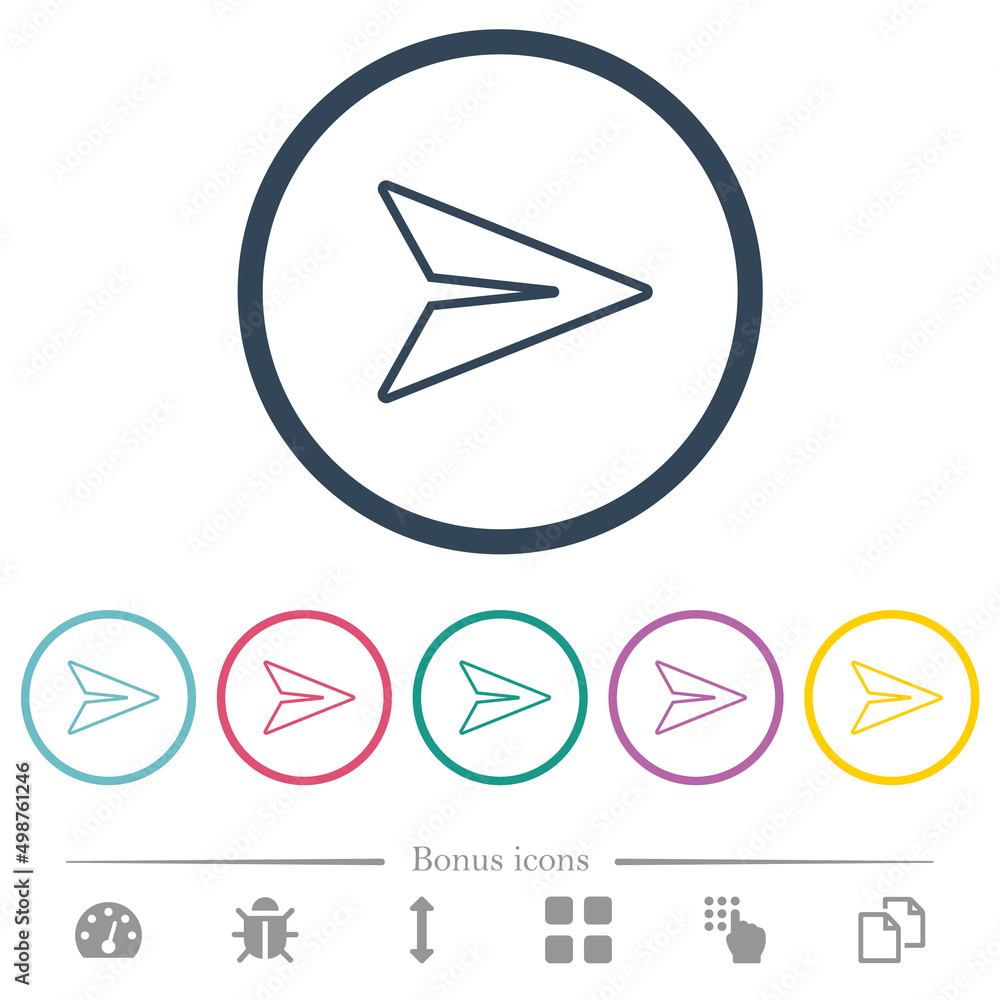 Poster send message outline flat color icons in round outlines