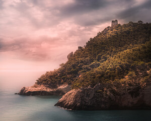panoramic view sky sea and clouds on the Gargano Apulia
