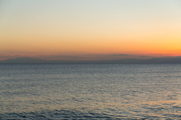 Fototapeta na wymiar Ocean sea with the sunset time