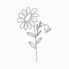 Beautiful Easy Flowers Coloring book For Preschool Children. Cute Educational Flowers Coloring Page For Kids.