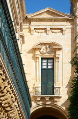 The long wooden balconies on the Grandmaster's Palace, Valletta, Malta