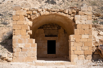 Cave for burial of people in the ancient Nabataean city of Avdat, now a national park, in the Negev desert