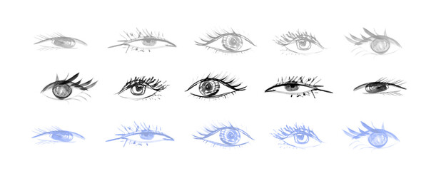 Hand Drawn Eye Icon Isolated