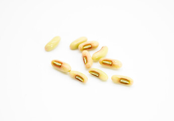 Yard Long Bean seed on white background