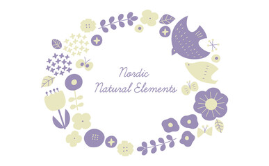 ナチュラルな北欧風フレーム　パープル