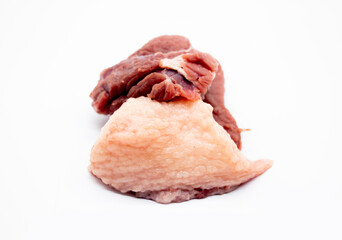 fresh Beef fat isolate on white background,