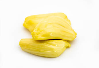 Jack fruit close up isolated on a white background, side view