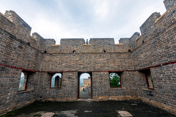 Great Wall in China，The Great Wall and the beautiful clouds in the morning
