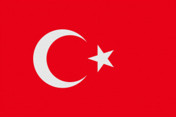 Turkey  flag. TR national goverment symbol. State banner of capital  Ankara  city. Turkey  patriotism logo. Nation independence day TUR. Flag with colored tiles texture. 2D Image