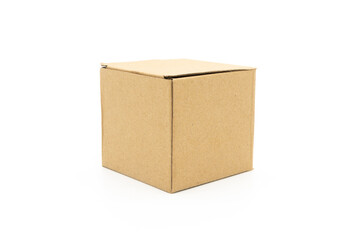 Fototapeta premium A square packaging carton isolated on white background