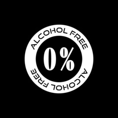 Fototapeta na wymiar Alcohol free icon isolated on dark background