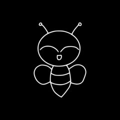 Bee icon isolated on a dark background