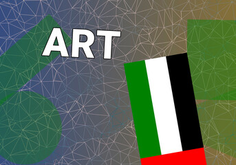UAE art.  Abu Dhabi  UAE art creation concept. flag on colorful