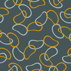 Simple geometry deformed oval vector seamless pattern. trendy modern background