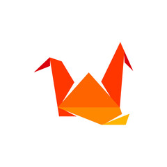 Naklejka premium Bird Origami logo design vector. Icon Symbol. Template Illustration
