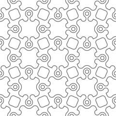 Black and white seamless linear illustrations. Coloring book, colouring page for children and adults. Decorative abstract vector pattern design. Line art drawing. Easy to edit color and line weight
