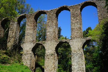 Ancient roman aqueduct in Antica Monterano, Canale Monterano, Rome, Lazio, Italy