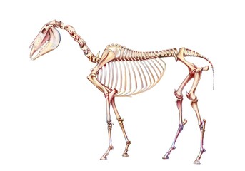 Representation of the bone system of a horse on a white background. © RFBSIP