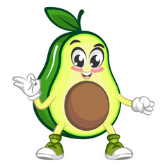 avocado cute cartoon mascot illustration vector it's ok