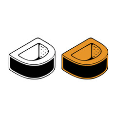 Isometric letter d doodle vector illustration on white background. Letters clip art.