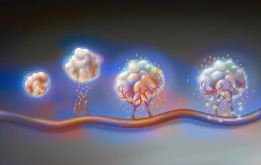 Tumor: from left to right angiogenesis and antiangiogenic drugs.