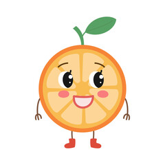 Cute cartoon orange on white background.