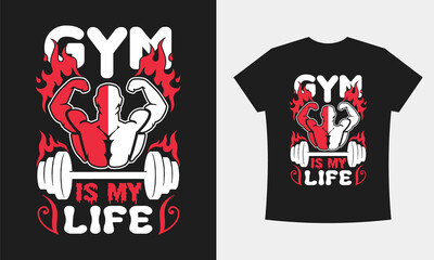 Gym Typography, Bulk, Custom T-shirt Design Vector Template. Gym Design, Modern And Minimalist, Format.
