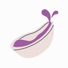 Flat menstrual cup for having sex during your period. Concept of women's health and hygiene. Vector isolated illustration.