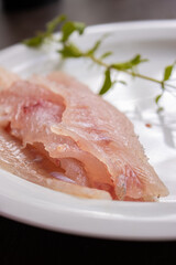 Perch fish fillet.
