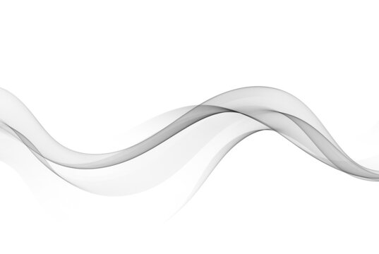 Movement of gray horizontal lines of a transparent wave on a white background © Nikolas