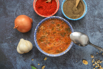 Traditional delicious Turkish food; noodle soup