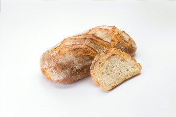 White craft wheat bread with slices