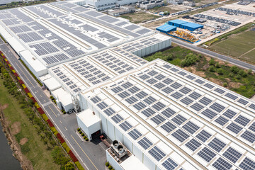 solar panels on factory rooftop