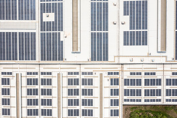 solar panels on factory rooftop