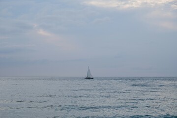 Boats on Dili beach in East Timor.