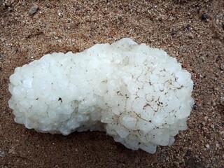 crystal stone on the beach 