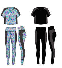 Obraz premium sets of sportswear, active drawing