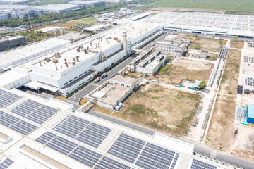 solar panels on factory rooftop