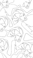 Fashion art line girl, illustration