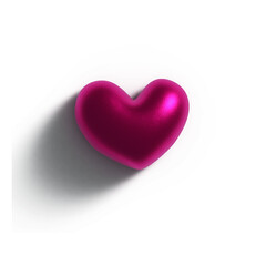 3D vector red heart with shadow. Isolated on white background. Vector red pretty hear design for romantic, love backgrounds, greeting cards. Happy Valentines day.