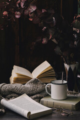 reading corner with a tea