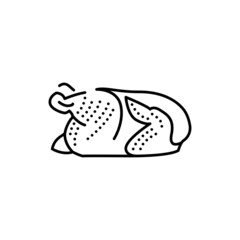Chicken carcass color line icon. Cutting meat.