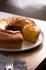 Yellow cornmeal homemade simple afternoon tea cake