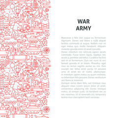 War Army Line Pattern Concept. Vector Illustration of Outline Design.