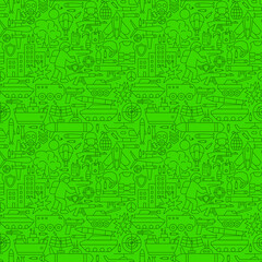 War Line Seamless Pattern. Vector Illustration of Outline Background.