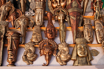 KOLKATA, WEST BENGAL , INDIA - DECEMBER 14TH 2013 : Artworks of handicraft, on display during the...