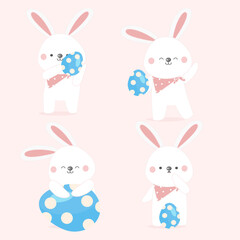 set of easter rabbits